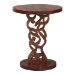 bali & pari Donna Nightstand with Pedestal Base - Mahogany Wood Bedside Side Table with Round Tabletop - BSODonna-Light Brown Wooden-NS-Boxed