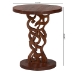 bali & pari Donna Nightstand with Pedestal Base - Mahogany Wood Bedside Side Table with Round Tabletop - BSODonna-Light Brown Wooden-NS-Boxed