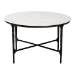 Baxton Studio Akanji Marble Coffee Table - Modern Rustic Accent Table with Hand-Forged Metal Frame for Living Room or Seating Areas, Round - BSOFUR6879-Marble Top Hammer Round-CT