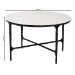 Baxton Studio Akanji Marble Coffee Table - Modern Rustic Accent Table with Hand-Forged Metal Frame for Living Room or Seating Areas, Round - BSOFUR6879-Marble Top Hammer Round-CT