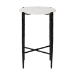 Baxton Studio Caledon Marble Side Table - Modern Rustic Accent Table with Hand-Forged Metal Frame for Living Room or Seating Areas, Round - BSOFUR6881-Marble Top Hammer Round-ET