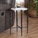 Baxton Studio Caledon Marble Side Table - Modern Rustic Accent Table with Hand-Forged Metal Frame for Living Room or Seating Areas, Round - BSOFUR6881-Marble Top Hammer Round-ET