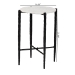 Baxton Studio Caledon Marble Side Table - Modern Rustic Accent Table with Hand-Forged Metal Frame for Living Room or Seating Areas, Round - BSOFUR6881-Marble Top Hammer Round-ET