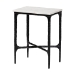 Baxton Studio Akanji Marble End Table - Modern Rustic Accent Table with Hand-Forged Metal Frame for Living Room or Seating Areas, Rectangle
