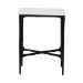 Baxton Studio Akanji Marble End Table - Modern Rustic Accent Table with Hand-Forged Metal Frame for Living Room or Seating Areas, Rectangle - BSOFUR6882-Marble Top Hammer Rectangle-ET