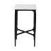 Baxton Studio Akanji Marble End Table - Modern Rustic Accent Table with Hand-Forged Metal Frame for Living Room or Seating Areas, Rectangle - BSOFUR6882-Marble Top Hammer Rectangle-ET