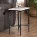 Baxton Studio Akanji Marble End Table - Modern Rustic Accent Table with Hand-Forged Metal Frame for Living Room or Seating Areas, Rectangle - BSOFUR6882-Marble Top Hammer Rectangle-ET