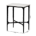 Baxton Studio Akanji Marble End Table - Modern Rustic Accent Table with Hand-Forged Metal Frame for Living Room or Seating Areas, Rectangle - BSOFUR6882-Marble Top Hammer Rectangle-ET