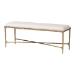 Baxton Studio Fumiye Bench - Modern Rustic Accent Seating with Hand-Forged Metal Frame and Upholstered Cushion for Living Room or Entryway