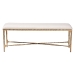 Baxton Studio Fumiye Bench - Modern Rustic Accent Seating with Hand-Forged Metal Frame and Upholstered Cushion for Living Room or Entryway - BSOFUR6883-Upholstered Hammer Base-Bench