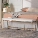 Baxton Studio Fumiye Bench - Modern Rustic Accent Seating with Hand-Forged Metal Frame and Upholstered Cushion for Living Room or Entryway - BSOFUR6883-Upholstered Hammer Base-Bench