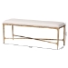 Baxton Studio Fumiye Bench - Modern Rustic Accent Seating with Hand-Forged Metal Frame and Upholstered Cushion for Living Room or Entryway - BSOFUR6883-Upholstered Hammer Base-Bench