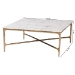 Baxton Studio Akanji Marble Coffee Table - Modern Rustic Accent Table with Hand-Forged Metal Frame for Living Room or Seating Areas, Square - BSOFUR6885-Natural Marble Top Square-CT