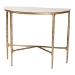 Baxton Studio Akanji Marble Console Table - Modern Rustic Accent Table with Hand-Forged Metal Frame and Half-Moon Tabletop