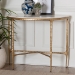 Baxton Studio Akanji Marble Console Table - Modern Rustic Accent Table with Hand-Forged Metal Frame and Half-Moon Tabletop - BSOFUR6886-Natural Marble Top D-Console Table