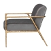 Baxton Studio Ilmari Velvet Lounge Chair with Track Arms - Modern Rustic Armchair with Hand-Forged Metal Frame for Living Room or Lounge - BSOFUR6887-Upholstered/Metal Frame-CC