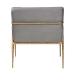 Baxton Studio Ilmari Velvet Lounge Chair with Track Arms - Modern Rustic Armchair with Hand-Forged Metal Frame for Living Room or Lounge - BSOFUR6887-Upholstered/Metal Frame-CC