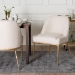 Baxton Studio Nalima Dining Chair - Modern Boucle Accent Side Chair with Hand-Forged Metal Frame and Wingback Seat - BSOFUR6888-Upholstered/Metal Frame-DC