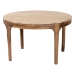 Baxton Studio Prospero Round Travertine Coffee Table - Modern Accent Table with Mango Wood Frame for Living Room or Seating Areas