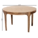 Baxton Studio Prospero Round Travertine Coffee Table - Modern Accent Table with Mango Wood Frame for Living Room or Seating Areas - BSOFUR6889-Natural Travertine Top-CT
