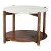 Baxton Studio Quindalyn Round Marble Coffee Table - Modern Accent Table with Mango Wood Frame and Open Shelf Storage for Living Room or Seating Areas