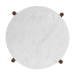 Baxton Studio Quindalyn Round Marble Coffee Table - Modern Accent Table with Mango Wood Frame and Open Shelf Storage for Living Room or Seating Areas - BSOFUR6890-Natural Marble Top 2 Tier-CT