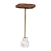 Baxton Studio Gezana Drink Table with Marble Base - Compact Pedestal Accent Table with Clover Tray Top for Living Room or Sofa Side