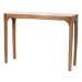 Baxton Studio Lluvia Slim Marble Console Table - Modern Accent Table with Mango Wood Frame for Entryway, Hallway, or Living Room
