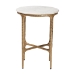 Baxton Studio Akanji Marble End Table - Modern Rustic Accent Table with Hand-Forged Metal Frame for Living Room or Seating Areas, Round - BSOFUR6895-Marble Top Hammer Iron-ET