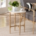 Baxton Studio Akanji Marble End Table - Modern Rustic Accent Table with Hand-Forged Metal Frame for Living Room or Seating Areas, Round - BSOFUR6895-Marble Top Hammer Iron-ET