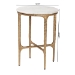 Baxton Studio Akanji Marble End Table - Modern Rustic Accent Table with Hand-Forged Metal Frame for Living Room or Seating Areas, Round - BSOFUR6895-Marble Top Hammer Iron-ET