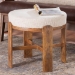 Baxton Studio Whitfield Round Fabric Ottoman Stool - Modern Accent Seating or Footstool with Upholstered Cushion and Mango Wood Frame for Living Room, Bedroom, or Lounge Seating - BSOFUR6896-Round-Footstool