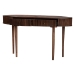 Baxton Studio Linore Fluted Wood Console Table - 2-Drawer Oval Accent Table for Living Room or Entryway - BSOFUR6897-2DW-Console Table