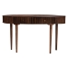 Baxton Studio Linore Fluted Wood Console Table - 2-Drawer Oval Accent Table for Living Room or Entryway - BSOFUR6897-2DW-Console Table