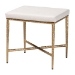 Baxton Studio Fumiye Cocktail Ottoman - Modern Rustic Accent Stool with Hand-Forged Metal Frame and Upholstered Seat for Living Room or Sitting Room, Rectangle 18"