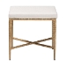 Baxton Studio Fumiye Ottoman Footstool - Modern Rustic Accent Stool with Hand-Forged Metal Frame and Upholstered Seat for Living Room or Sitting Room, Rectangle 18" - BSOFUR6898-Square-Footstool