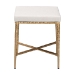 Baxton Studio Fumiye Ottoman Footstool - Modern Rustic Accent Stool with Hand-Forged Metal Frame and Upholstered Seat for Living Room or Sitting Room, Rectangle 18" - BSOFUR6898-Square-Footstool