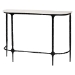 Baxton Studio Edsel Marble Console Table - Modern Rustic Accent Table with Hand-Forged Metal Frame for Living Room or Entryway, Rounded