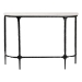 Baxton Studio Edsel Marble Console Table - Modern Rustic Accent Table with Hand-Forged Metal Frame for Living Room or Entryway, Rounded - BSOFUR6899-Marble Top Hammered-Console Table