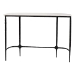Baxton Studio Edsel Marble Console Table - Modern Rustic Accent Table with Hand-Forged Metal Frame for Living Room or Entryway, Rounded - BSOFUR6899-Marble Top Hammered-Console Table