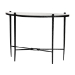 Baxton Studio Caledon Marble Console Table - Modern Rustic Accent Table with Hand-Forged Metal Frame and Half-Moon Tabletop