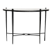 Baxton Studio Caledon Marble Console Table - Modern Rustic Accent Table with Hand-Forged Metal Frame and Half-Moon Tabletop - BSOFUR6900-Hammered/Marble Top-Console Table