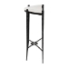 Baxton Studio Caledon Marble Console Table - Modern Rustic Accent Table with Hand-Forged Metal Frame and Half-Moon Tabletop - BSOFUR6900-Hammered/Marble Top-Console Table