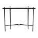 Baxton Studio Caledon Marble Console Table - Modern Rustic Accent Table with Hand-Forged Metal Frame and Half-Moon Tabletop - BSOFUR6900-Hammered/Marble Top-Console Table