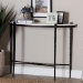 Baxton Studio Caledon Marble Console Table - Modern Rustic Accent Table with Hand-Forged Metal Frame and Half-Moon Tabletop - BSOFUR6900-Hammered/Marble Top-Console Table