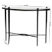 Baxton Studio Caledon Marble Console Table - Modern Rustic Accent Table with Hand-Forged Metal Frame and Half-Moon Tabletop - BSOFUR6900-Hammered/Marble Top-Console Table