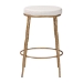 Baxton Studio Jessa Counter Stool - Modern Rustic Backless Stool with Hand-Forged Metal Frame and Integrated Footrest for Kitchen Island or Lounge - BSOFUR6901-Hammered Metal-CS