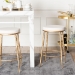 Baxton Studio Jessa Counter Stool - Modern Rustic Backless Stool with Hand-Forged Metal Frame and Integrated Footrest for Kitchen Island or Lounge - BSOFUR6901-Hammered Metal-CS