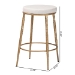 Baxton Studio Jessa Counter Stool - Modern Rustic Backless Stool with Hand-Forged Metal Frame and Integrated Footrest for Kitchen Island or Lounge - BSOFUR6901-Hammered Metal-CS