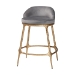 Baxton Studio Aarush Counter Stool - Modern Rustic Seating with Hand-Forged Metal Frame and Low Back for Kitchen Island or Lounge